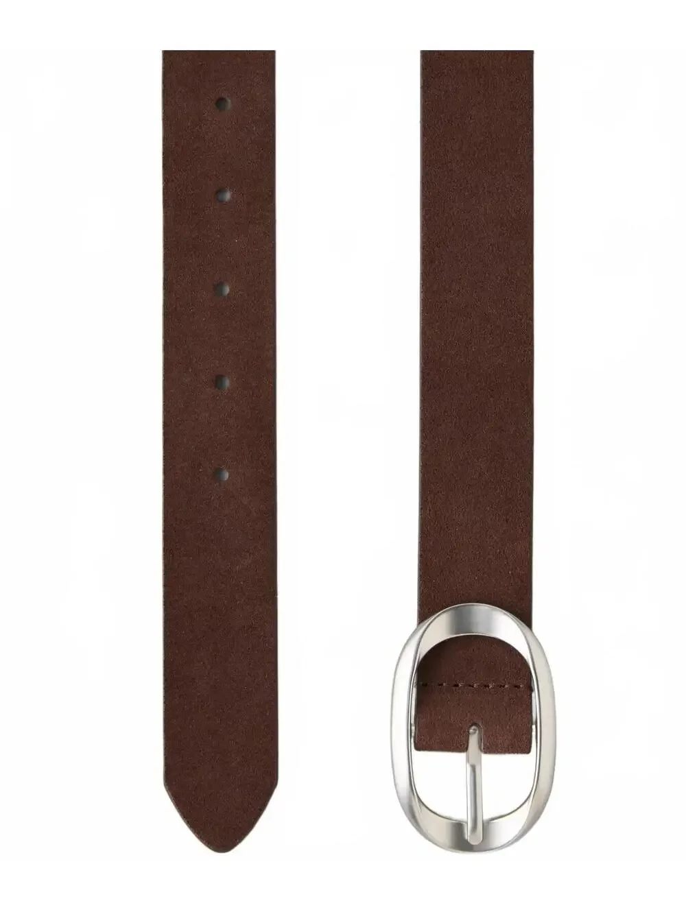 AE Suede Oval Twist-Buckle Belt American Eagle NWT Chocolate Brown Size Medium
